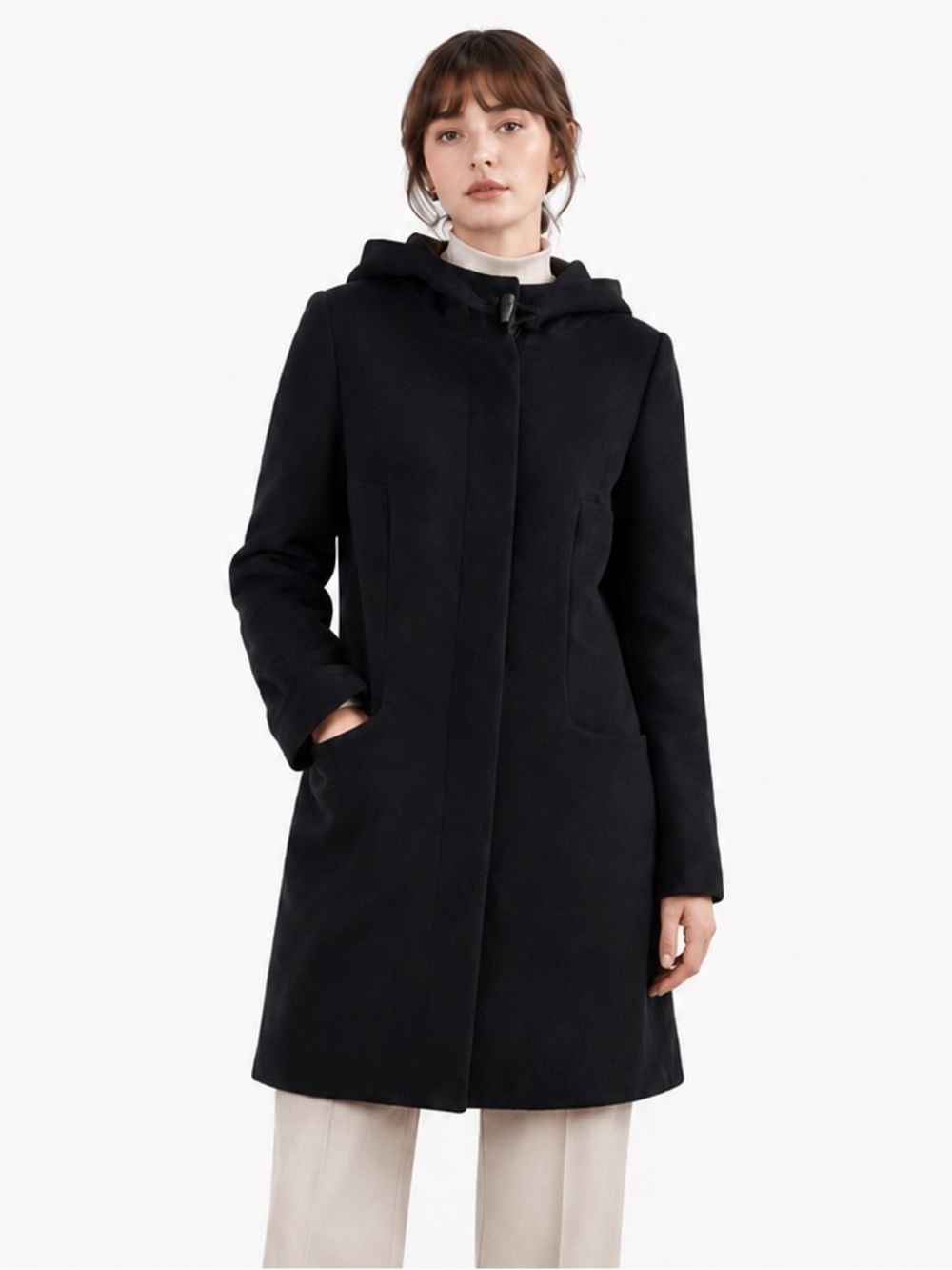 Aritzia Babaton Pearce Wool Cashmere Hooded Peacoat - XS
